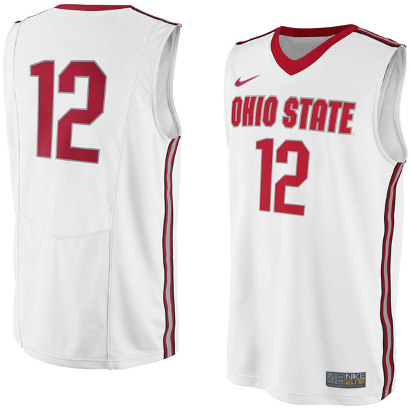 ohio state buckeyes 12 white basketball jersey