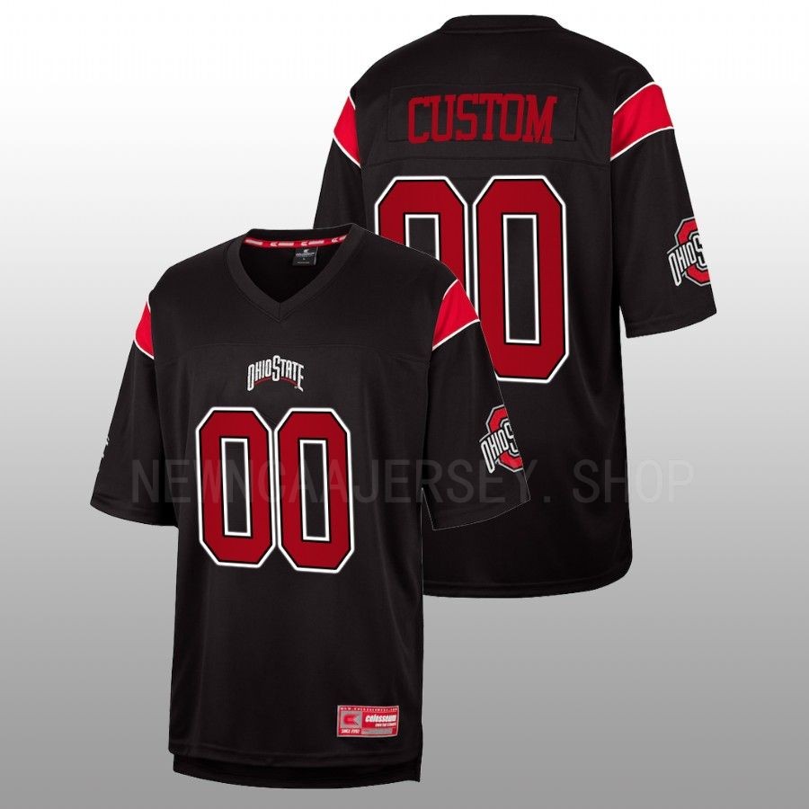 ohio state buckeyes custom black replica fashion men jersey