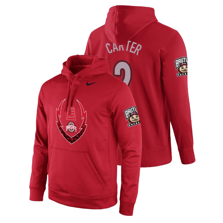 ohio state buckeyes football performance cris carter scarlet icon circuit men's hoodie