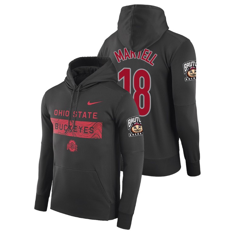 ohio state buckeyes football performance tate martell anthracite sideline seismic men's hoodie