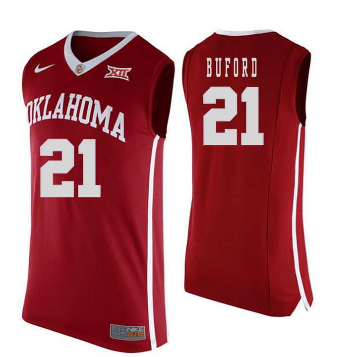 oklahoma sooners red 21 dante buford college basketball jersey