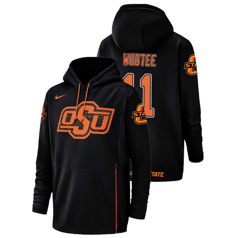 oklahoma state cowboys football performance keondre wudtee black champ drive men's hoodie