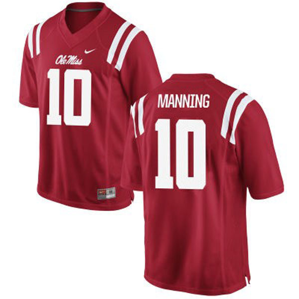 ole miss rebels 10 eli manning red football youth jersey