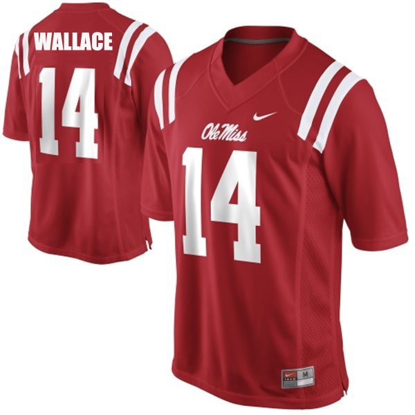 ole miss rebels 14 bo wallace red football jersey