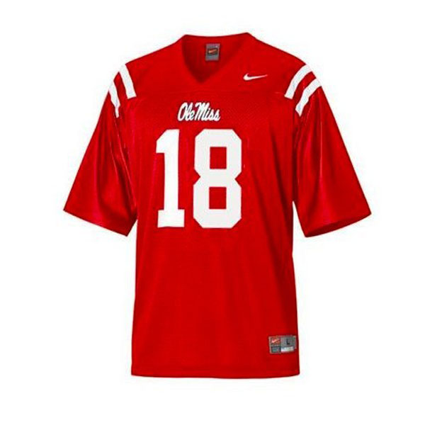 ole miss rebels 18 archie manning red football jersey