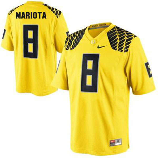 oregon ducks 8 marcus mariota yellow football jersey