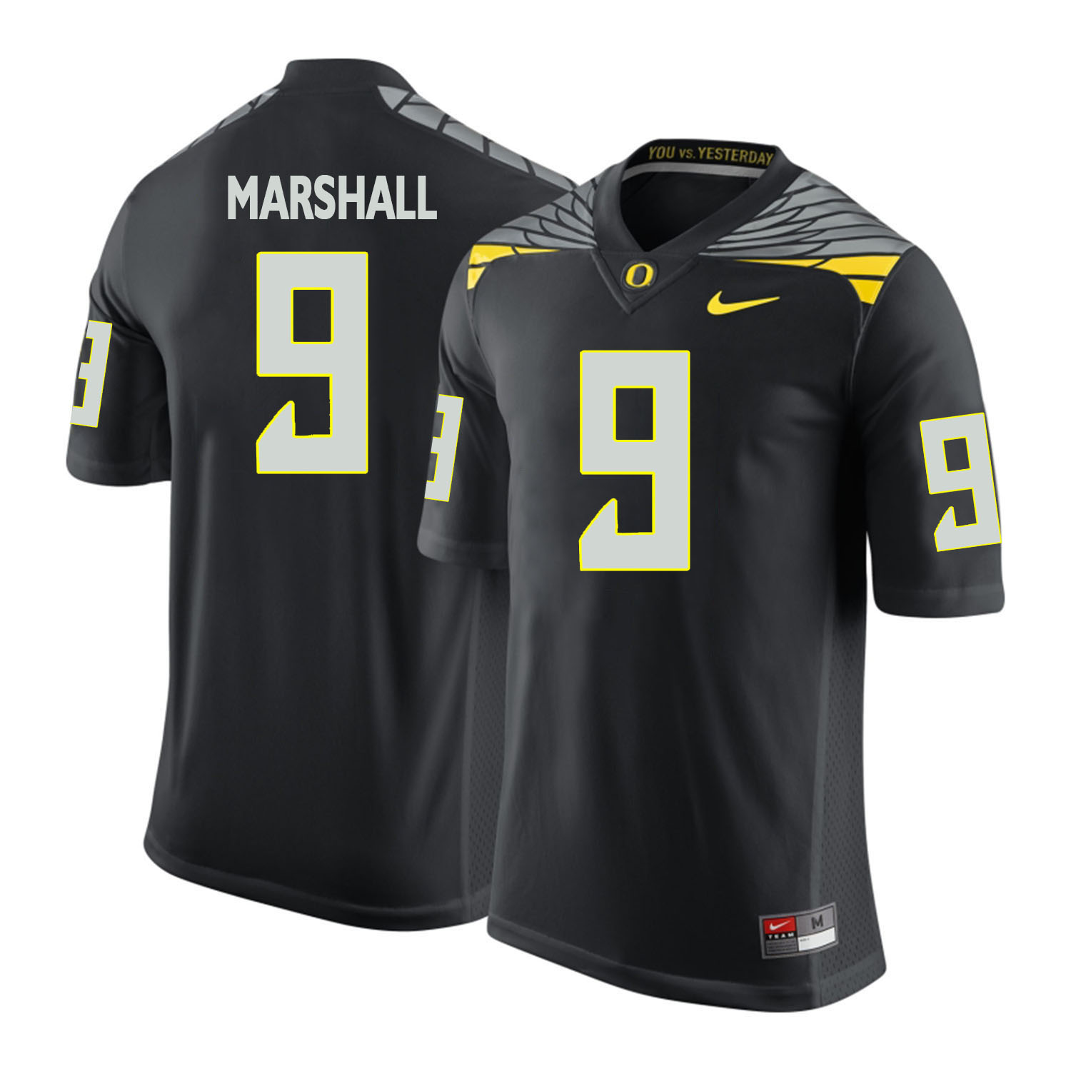 oregon ducks black byron marshall college football portrait jersey
