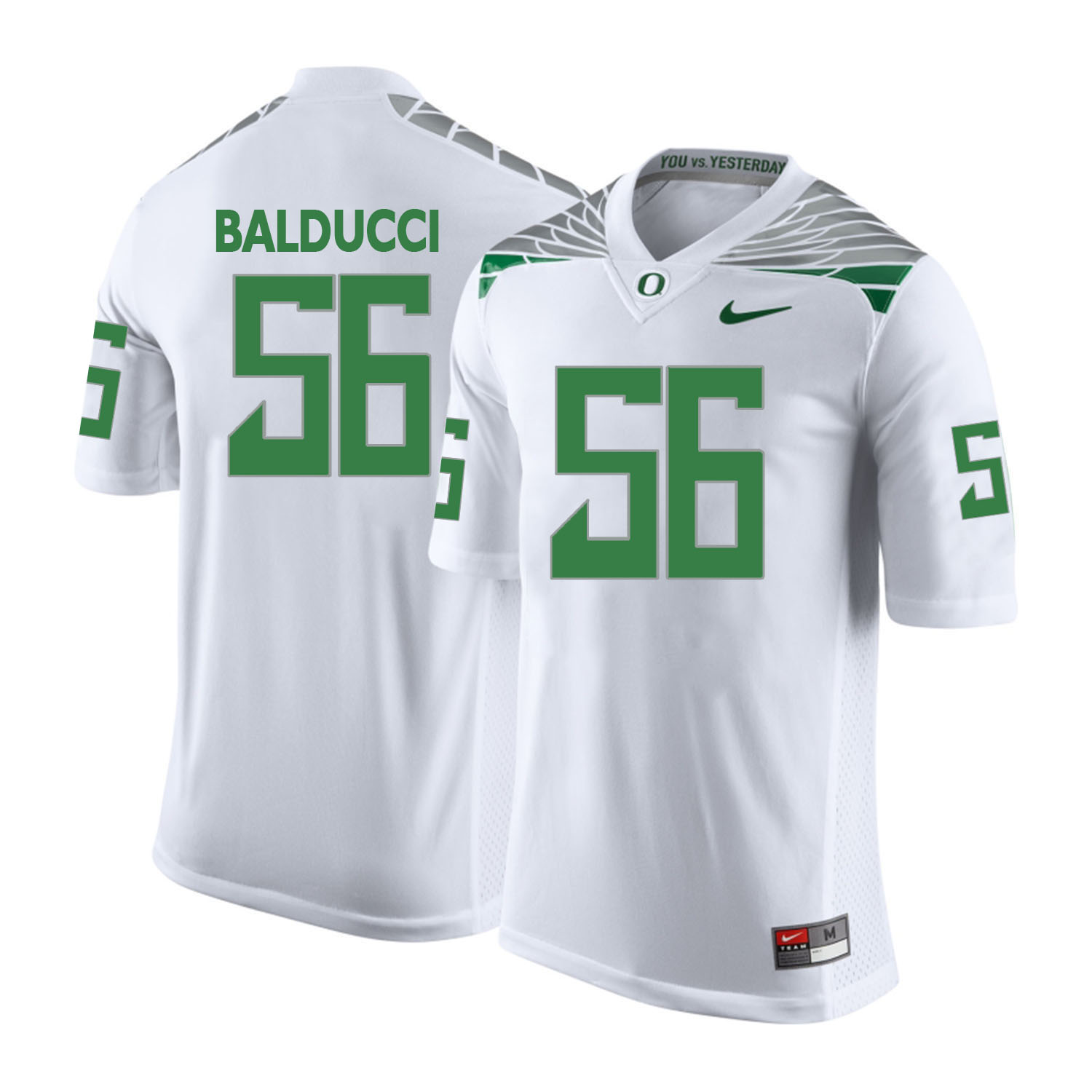 oregon ducks white alex balducci college football portrait jersey