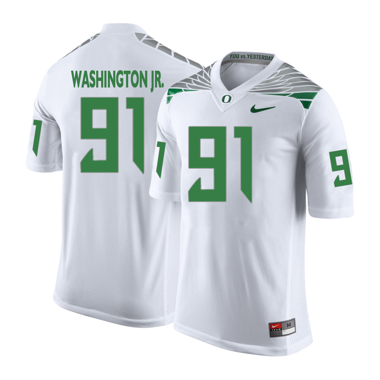 oregon ducks white tony washington jr. college football portrait jersey