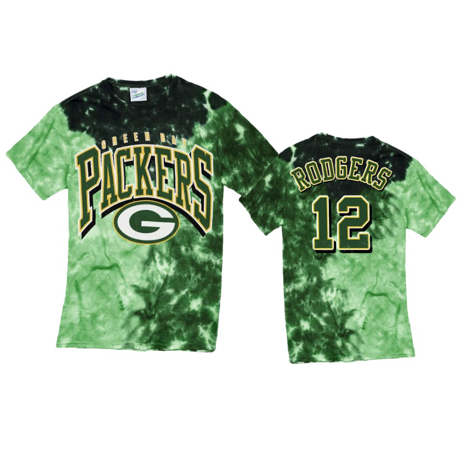 packers aaron rodgers green tri dye t shirt