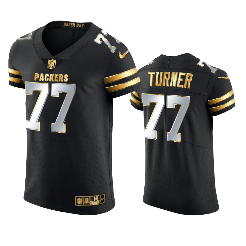 packers billy turner black 2020 21 golden edition elite jersey