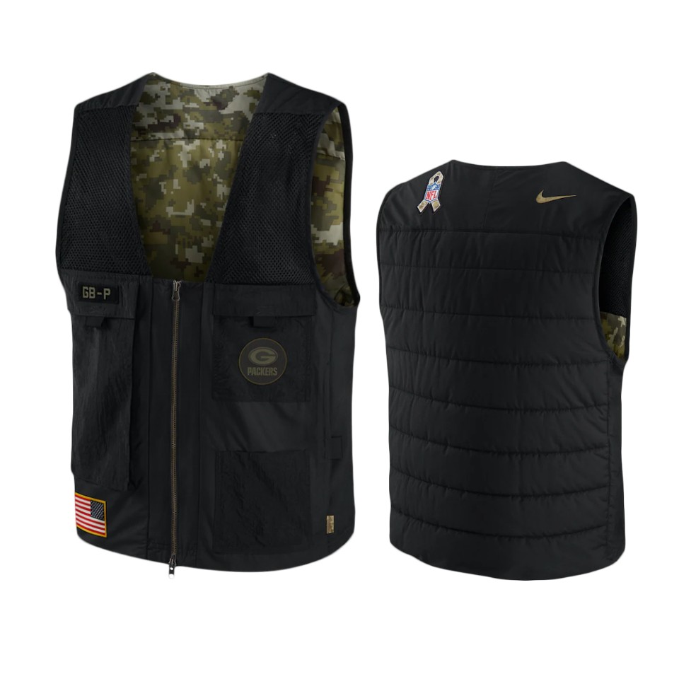 packers black camo 2020 salute to service logo utility vest