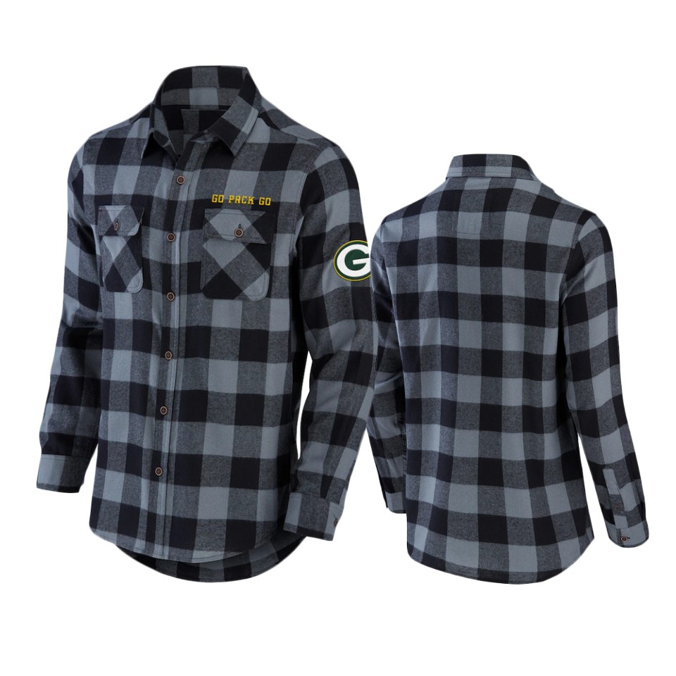 packers black nfl darius rucker flannel button up shirt