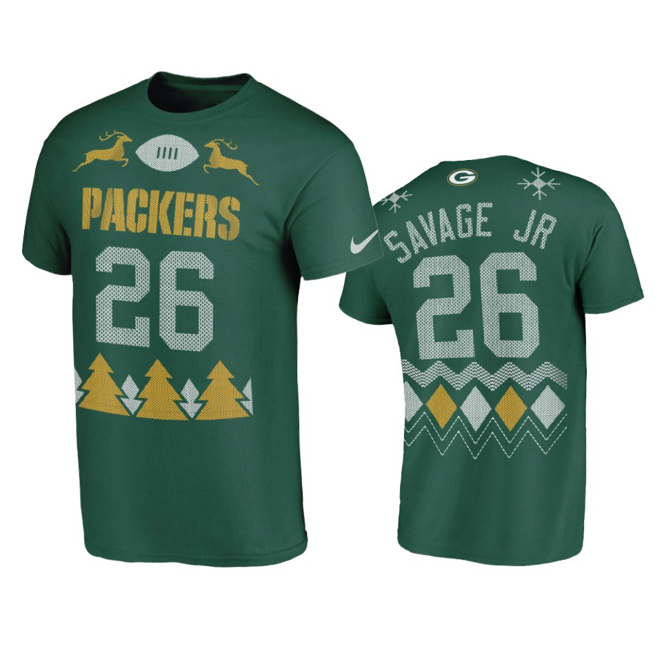 packers darnell savage jr. green 2020 christmas ugly t shirt