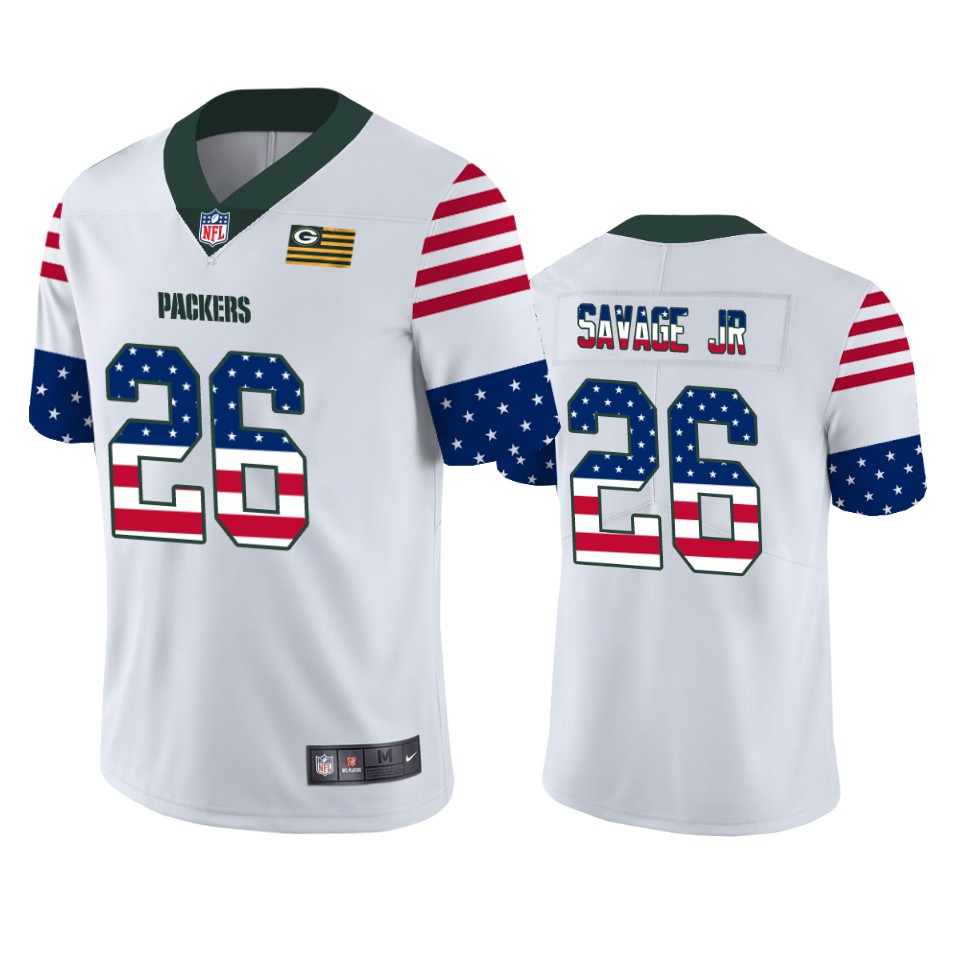 packers darnell savage jr. white independence day vapor jersey