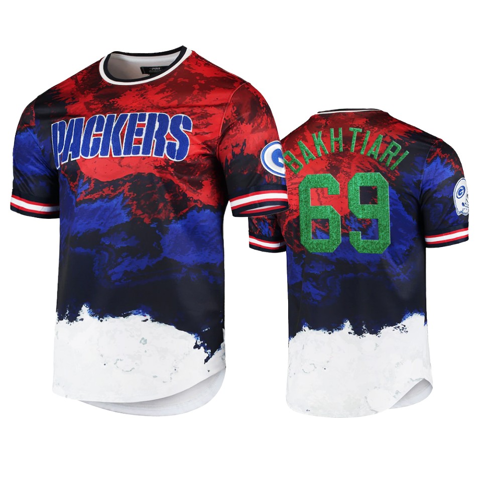 packers david bakhtiari navy red americana dip dye t shirt