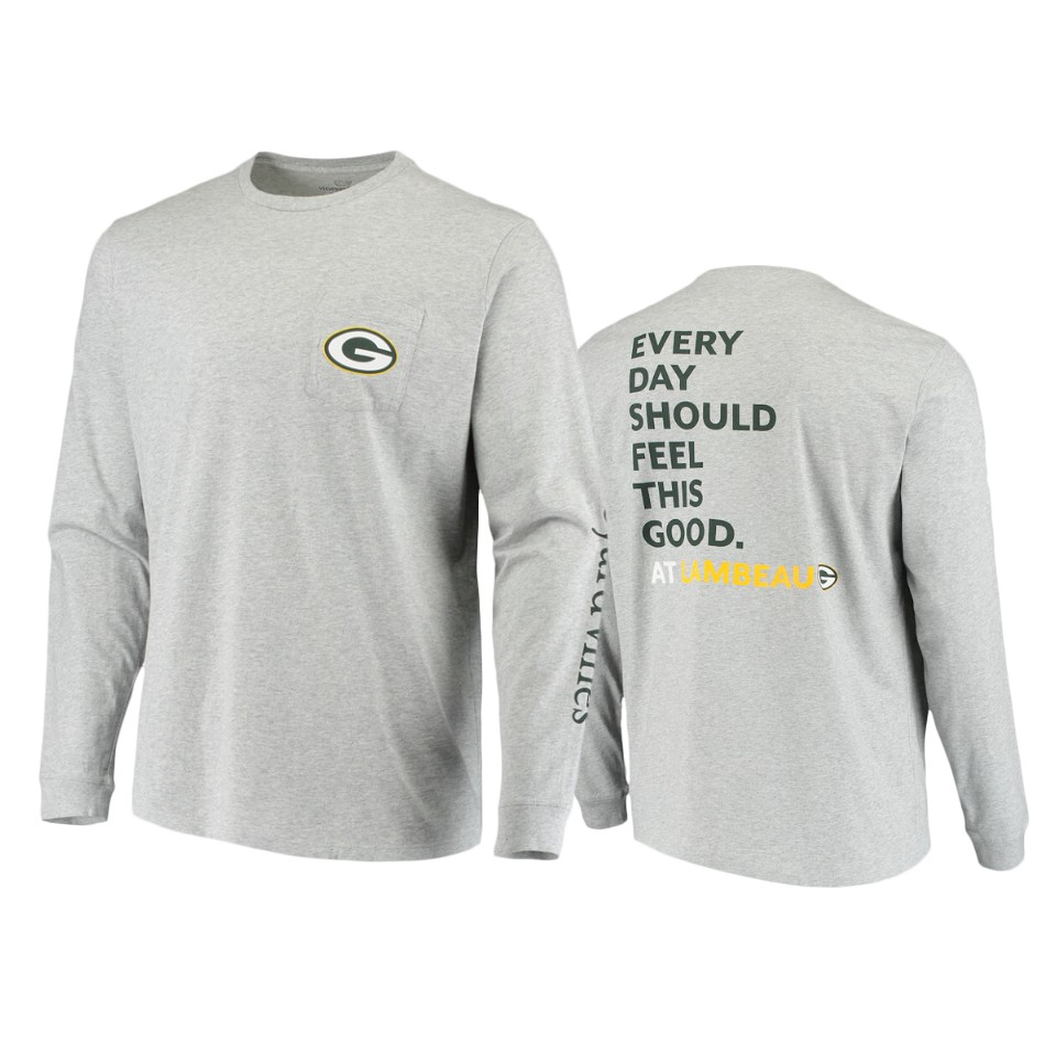 packers gray feel good long sleeve t shirt