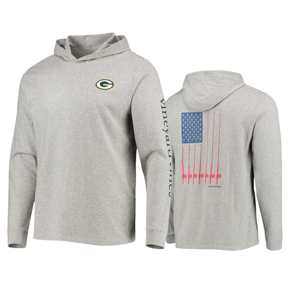 packers gray vineyard vines hoodie long sleeve t shirt