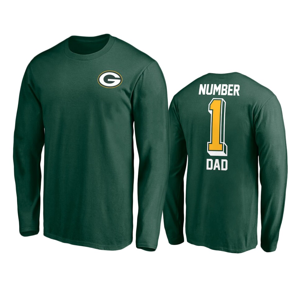 packers green long sleeve no. 1 dad t shirt