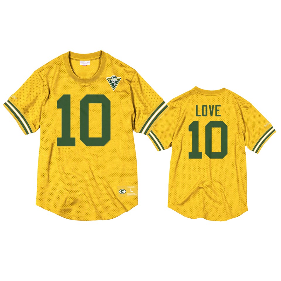 packers jordan love gold throwback 75th anniversary jersey