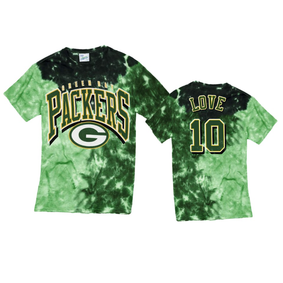 packers jordan love green tri dye t shirt
