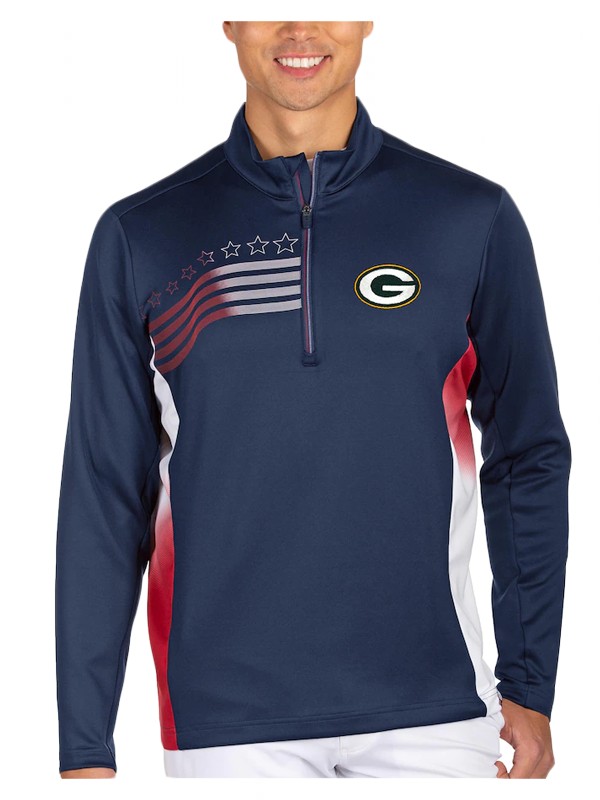 packers navy red liberty quarter zip pullover jacket