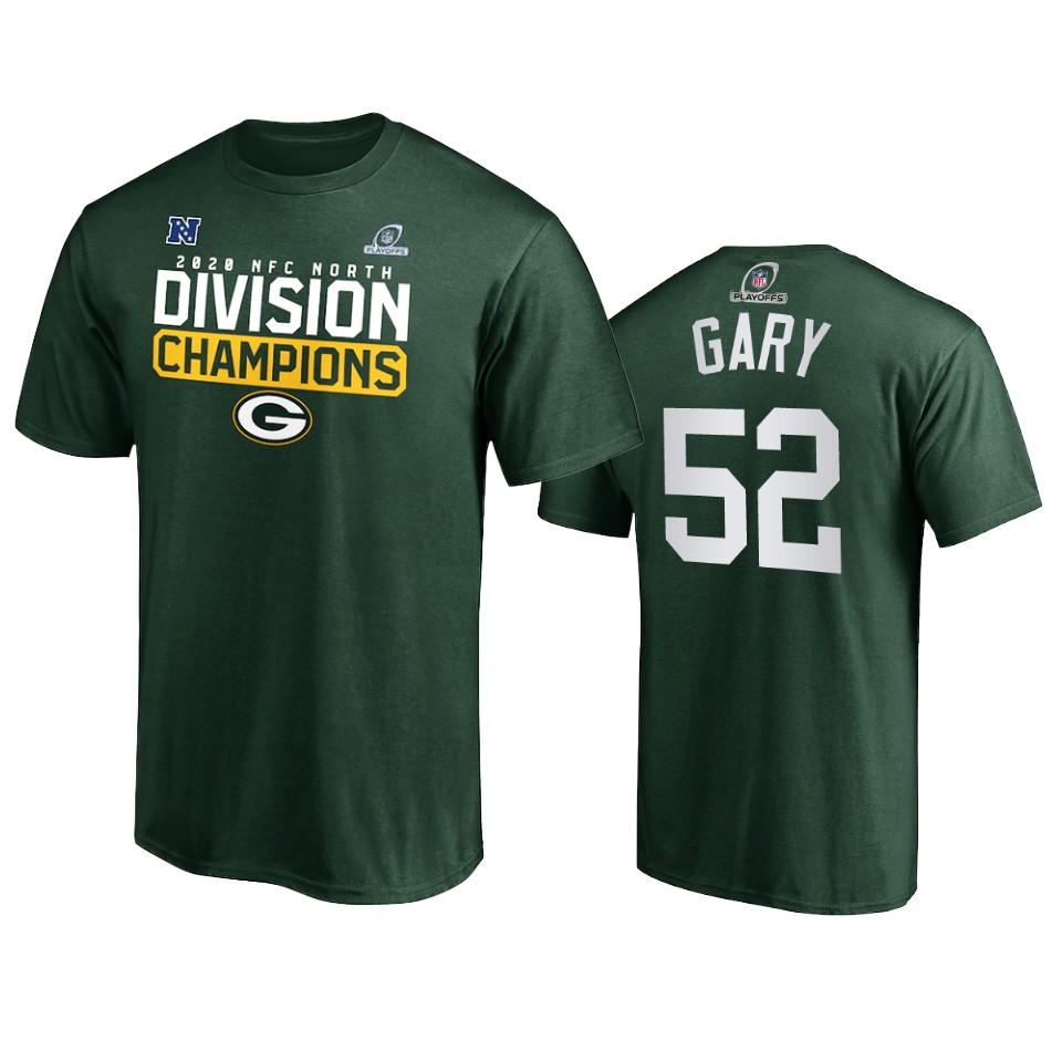 packers rashan gary green 2020 nfc north division champions t shirt