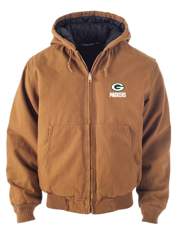 packers tan dakota hoodie full zip jacket