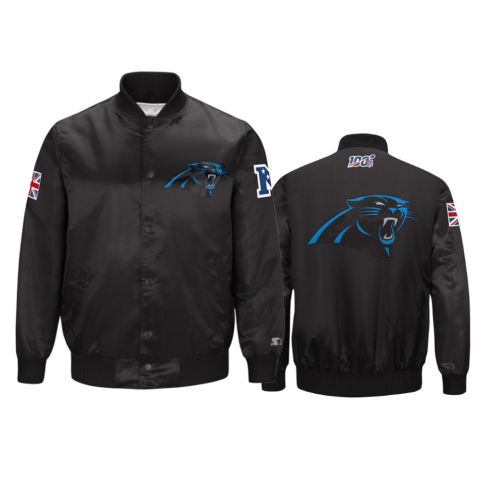 panthers black 2019 nfl london game nfl 100 full zip jacket