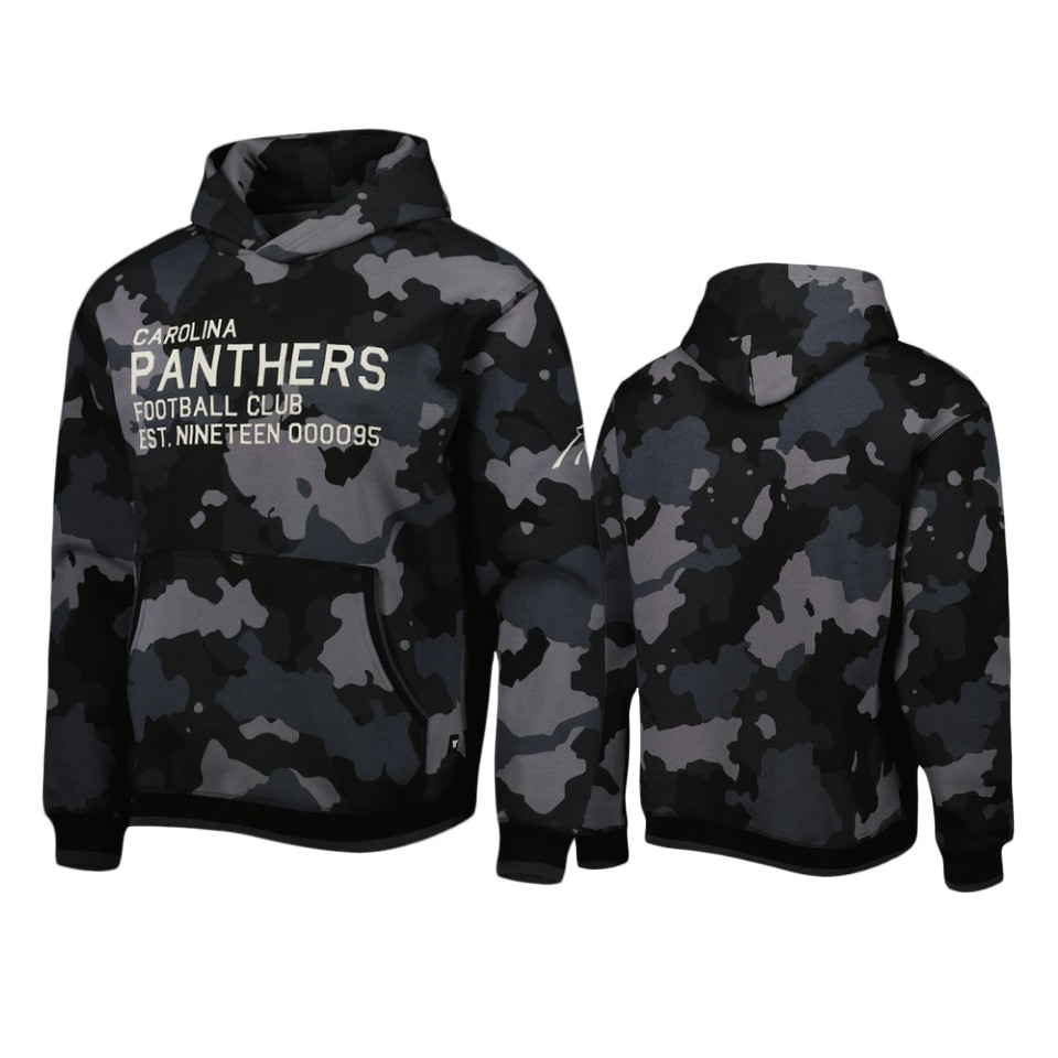 panthers black camo pullover hoodie