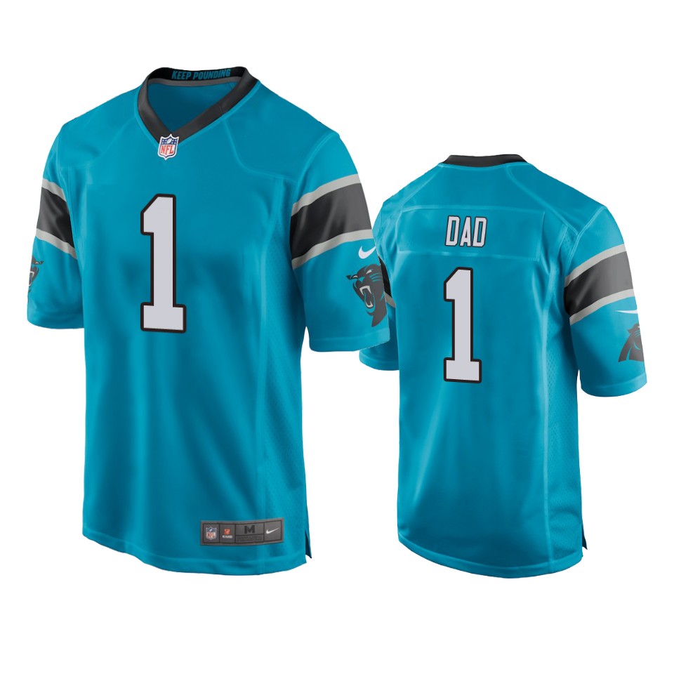 panthers blue 2019 father's day number 1 dad jersey