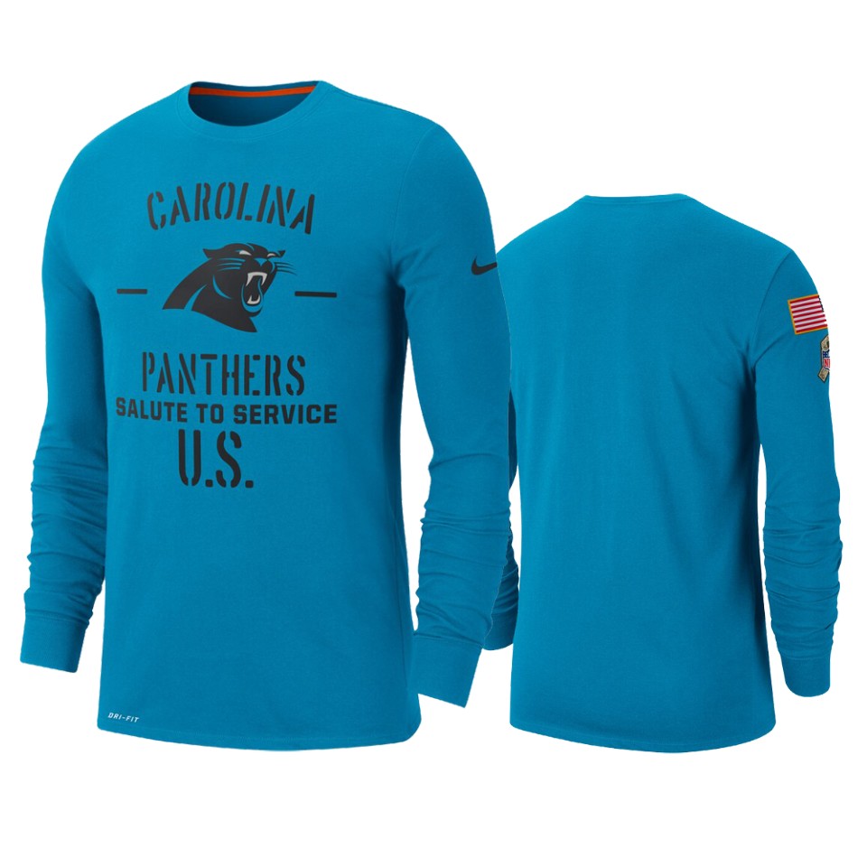 panthers blue 2019 salute to service sideline long sleeve t shirt