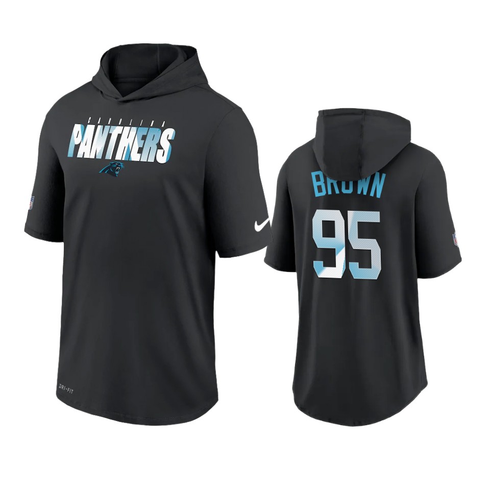 panthers derrick brown black sideline playbook hoodie t shirt