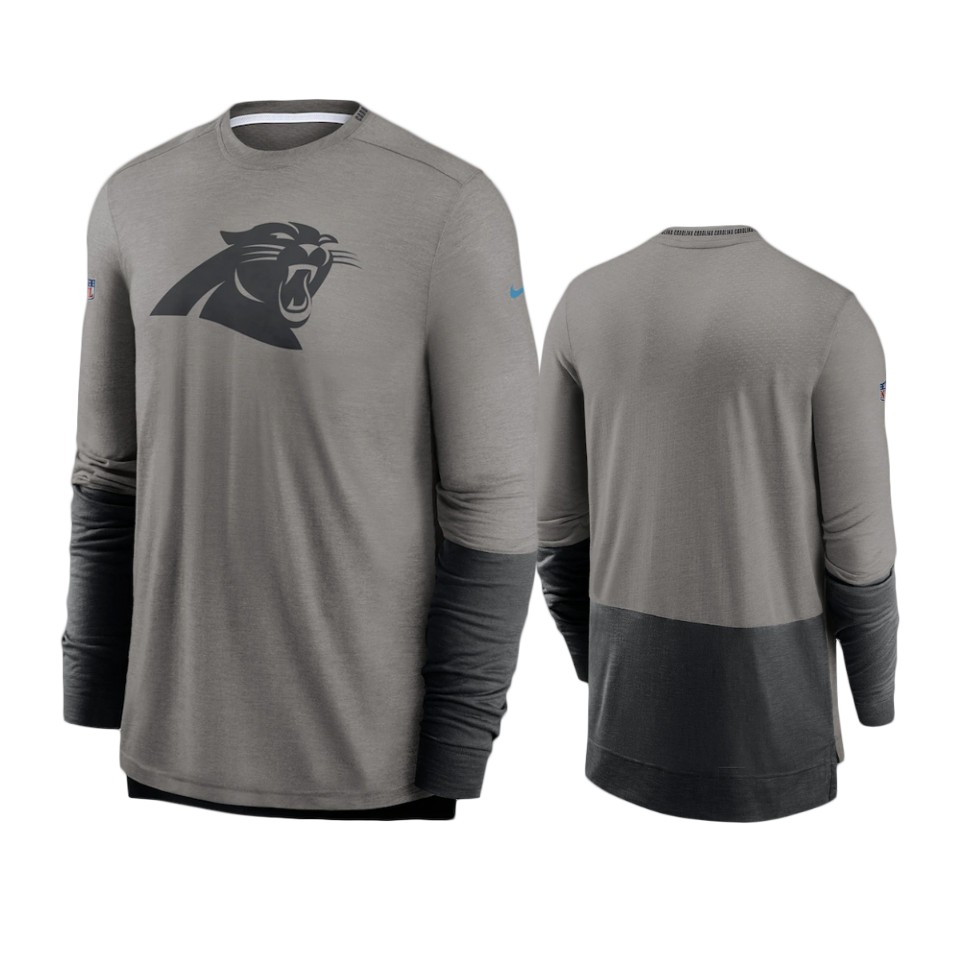panthers heathered gray black sideline player performance t shirt 0a