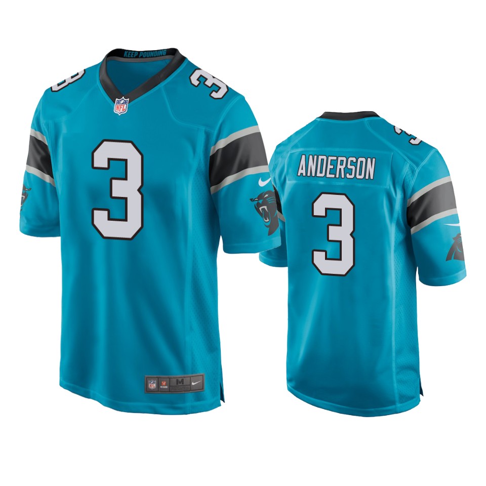panthers robby anderson game blue jersey