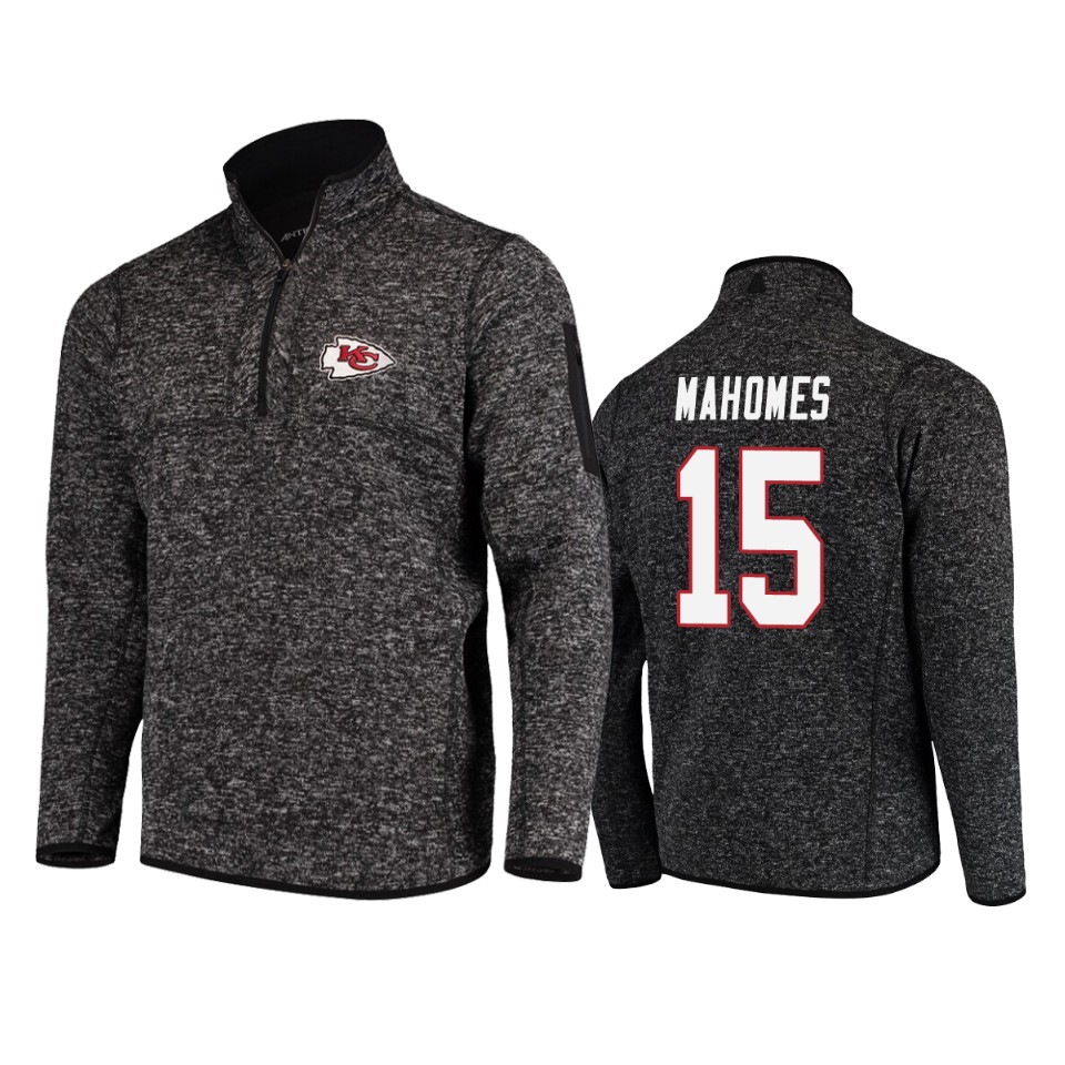 patrick mahomes chiefs heather black fortune quarter zip jacket