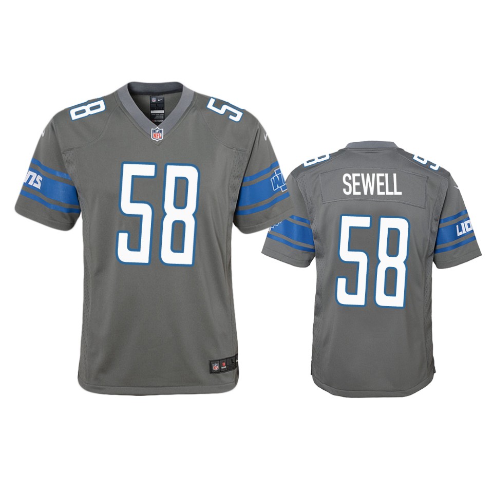 penei sewell lions steel color rush game jersey