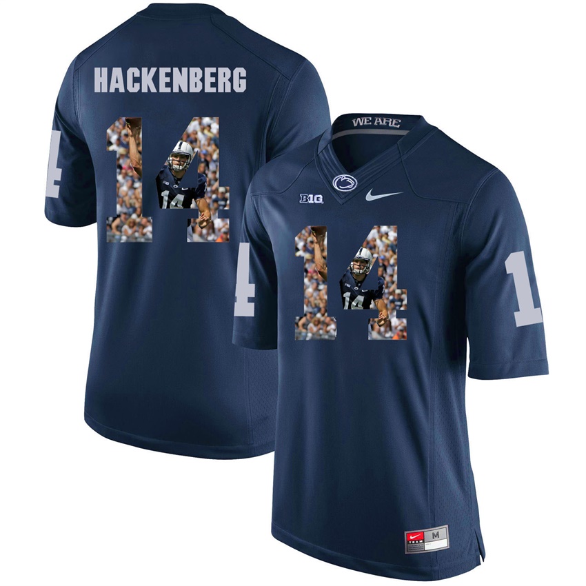 penn state nittany lions navy christian hackenberg college football player portrait jersey