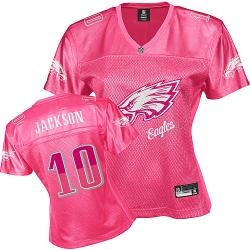philadelphia eagles #10 jackson pink fem fan women jerseys