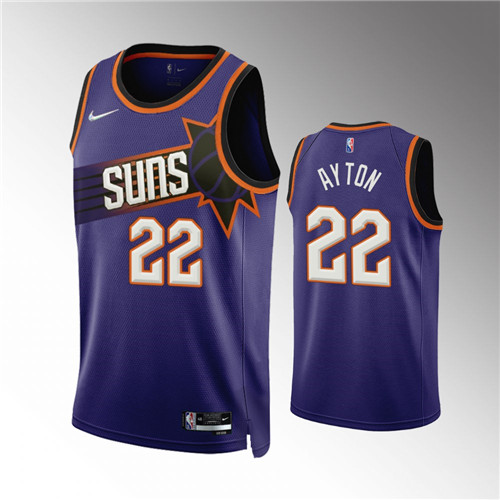 Phoenix Suns DeAndre Ayton 2022-23 Icon Edition Purple stitched Jersey #22