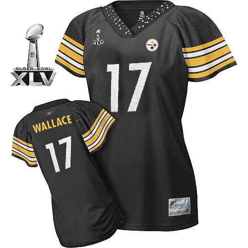 pittsburgh steelers #17 mike wallace black womennull field flirt super bowl xlv 2011 jersey