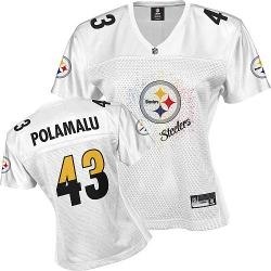 pittsburgh steelers #43 polamalu white fem fan women jerseys