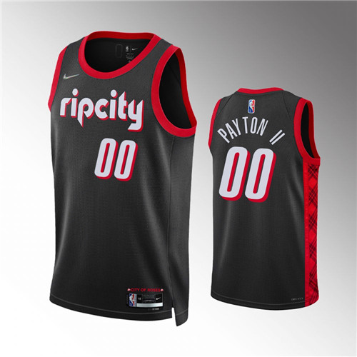 Portland Trail Blazers Gary Payton II 2021-22 75th Anniversary City Edition Black stitched Jersey #00