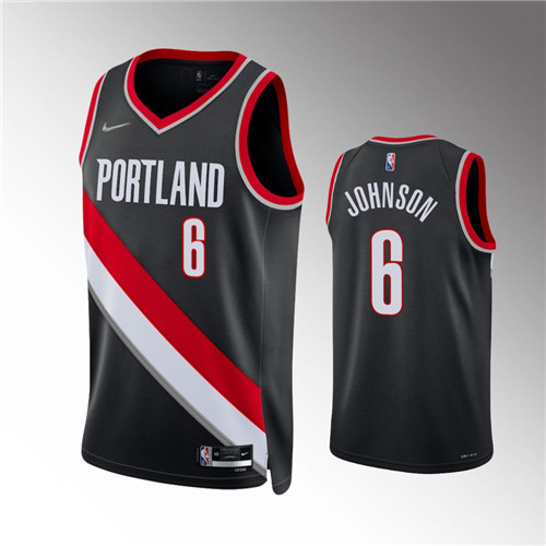Portland Trail Blazers Keon Johnson Icon Edition Black stitched Jersey #6