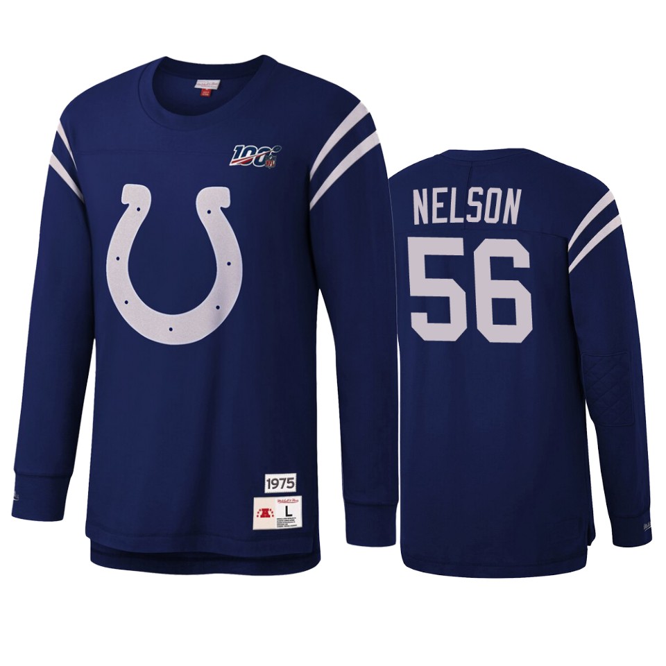 quenton nelson colts royal nfl 100 long sleeve t shirt