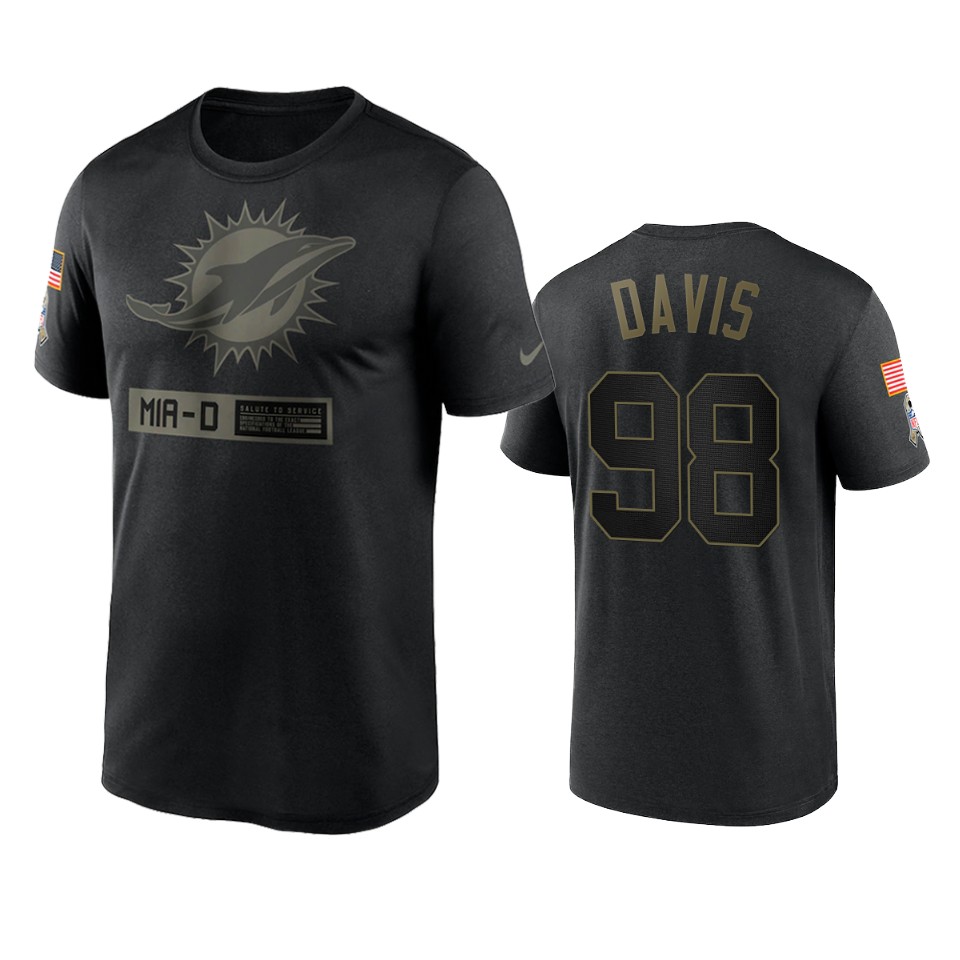raekwon davis dolphins black 2020 salute to service team logo t shirt