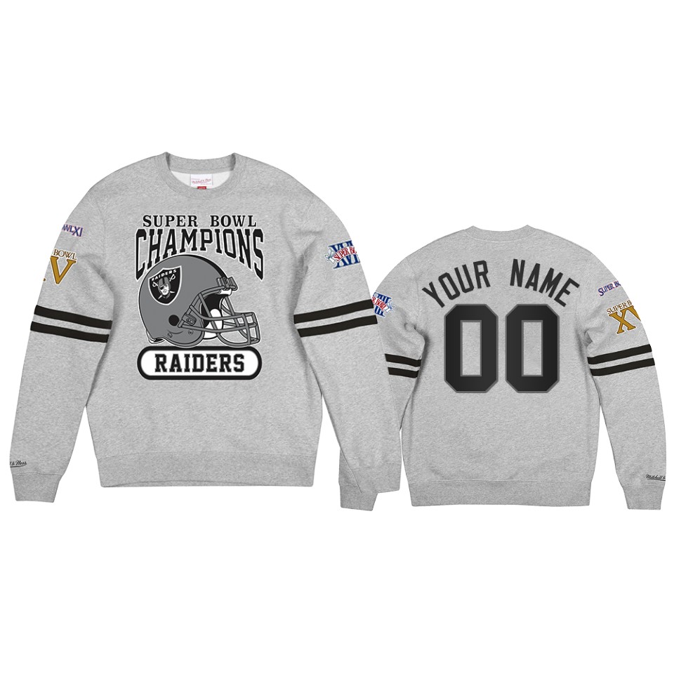 raiders custom gray all over champs premium jumper sweatshirt
