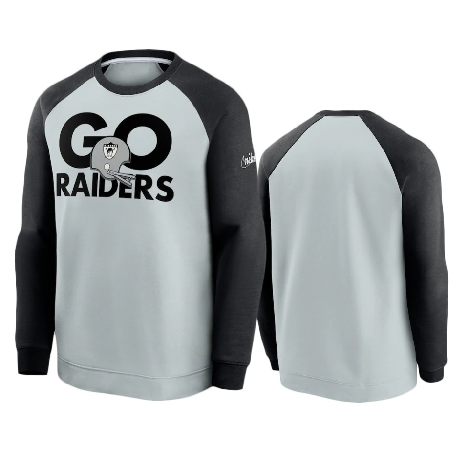 raiders gray black fan gear throwback go helmet sweatshirt