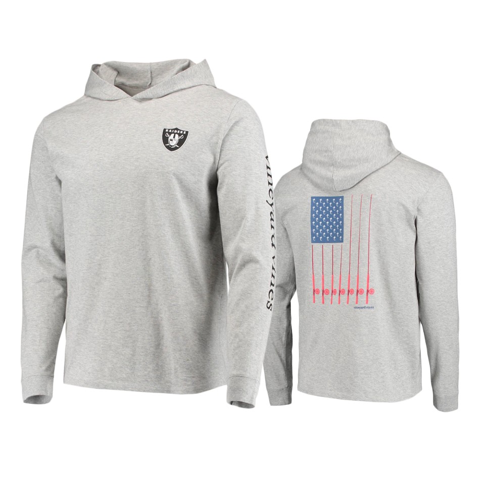 raiders gray vineyard vines hoodie long sleeve t shirt