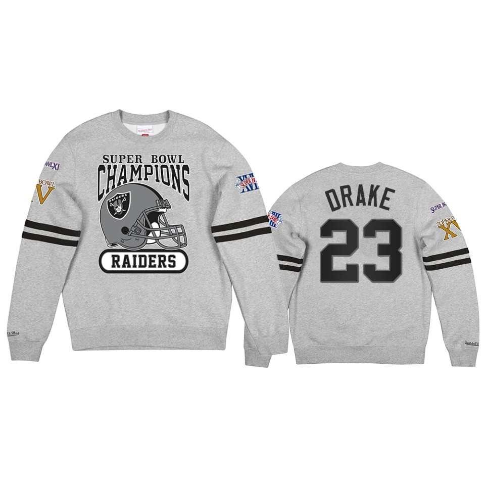 raiders kenyan drake gray all over champs premium jumper sweatshirt
